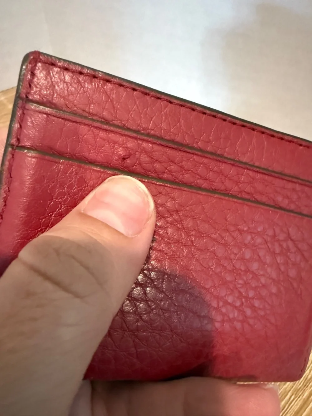 Tory Burch Kira Pebbled Card Case Red